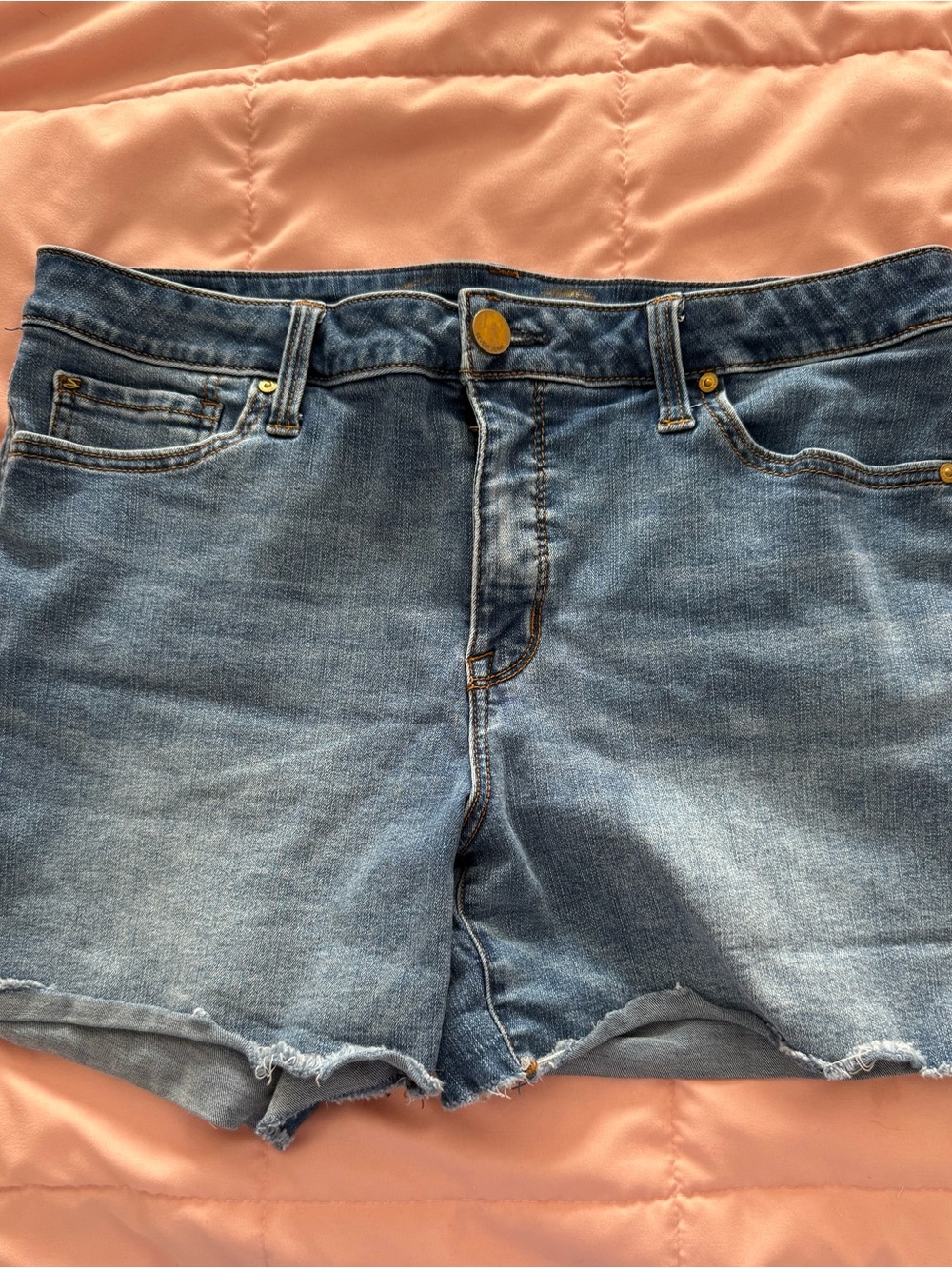 Seven7 Light Blue Distressed Denim Cutoff Shorts stretch